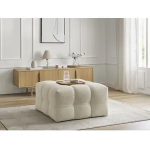 Bobochic pouf cloud tissu bouclette beige CLOUD