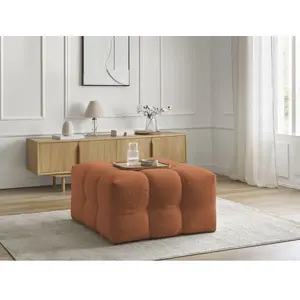 Bobochic pouf cloud tissu bouclette orange CLOUD
