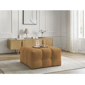 Bobochic pouf cloud tissu bouclette jaune CLOUD