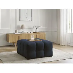 Bobochic pouf cloud tissu bouclette bleu foncé CLOUD