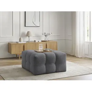 Bobochic pouf cloud tissu bouclette gris foncé CLOUD
