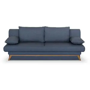 Comparateur de prix : Banquette convertible - 3 places - NAOTO - Tissu bleu foncé - Coffre d...