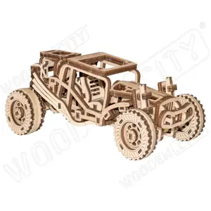 Maquette Buggy en bois naturel - Wooden City - 15 cm - 137 pièces