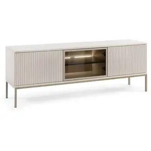 Armoire TV 154 cm Haller - Table TV à lamelles, Buffet TV - Eclairage ... pas cher