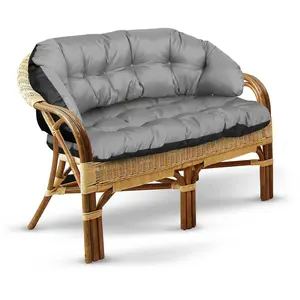 Coussin de jardin 190x40 cm pour canapé ou banc, imperméable, gris