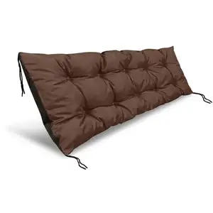 AIO FACTORY Coussin de jardin 120x40 cm imperméable pour banc palette marron