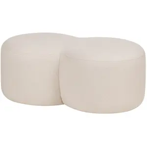Comparateur de prix : noo.ma Pouf en forme de 8 en fibre synthétique, beige