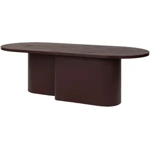 noo.ma Table basse ovale en chêne, placage et acier, bordeaux pas cher