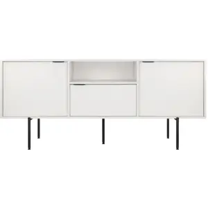 Comparateur de prix : noo.ma Buffet en panneaux de fibres de bois avec 3 portes et étagères, gris