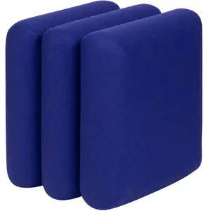 Comparateur de prix : noo.ma Pouf en forme de gaufrette en laine, myrtille