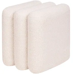 Comparateur de prix : noo.ma Pouf en forme de gaufrette en laine, beige