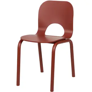 noo.ma Chaise de salle à manger en hêtre, rouge