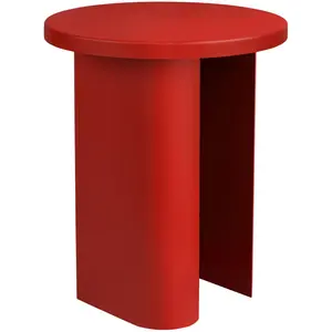 Comparateur de prix : noo.ma Table d'appoint ronde en acier avec cachette, rouge
