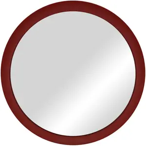 noo.ma Miroir mural rond dans un cadre en métal brillant, rougeVendu parmade-in-design
