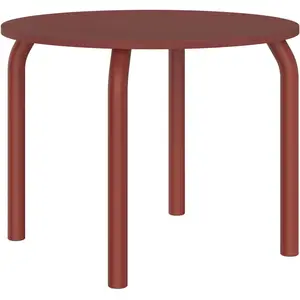 noo.ma Table à manger ronde en placage de chêne et acier, marron pas cher