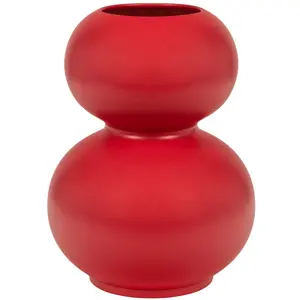 noo.ma Vase en céramique émaillée mate, rouge pas cher