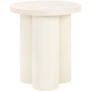 noo.ma Tabouret rond en bois de frêne et acier, beige pas cher