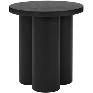 noo.ma Tabouret rond en bois de frêne et acier, noir pas cher