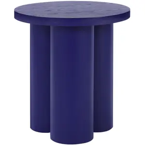 noo.ma Tabouret rond en bois de frêne et acier, myrtille pas cher