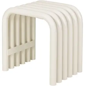 noo.ma Tabouret en acier galvanisé peint par poudrage, beige pas cher