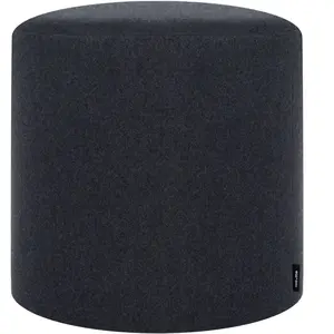 noo.ma Tabouret rond en laine, grand, noir