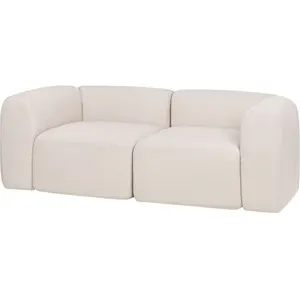 NOO.MA Canapé 2 places Flom 193 cm aux formes arrondies, beige pas cher