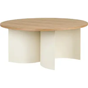 noo.ma Table basse ronde en bois de frêne, beige pas cher