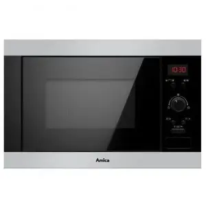 Four micro-ondes grill intégrable AMICA AMMB25E2GI - 25L - 900W - Gris pas cher