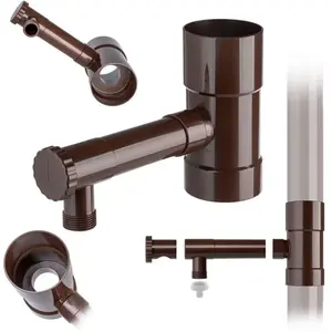 KADAX Collecteur d'eau de pluie avec vanne 80mm - brun IBCLZ1-080-BR
