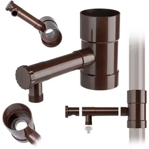 KADAX Collecteur d'eau de pluie avec vanne 90mm - brun IBCLZ1-090-BR pas cher
