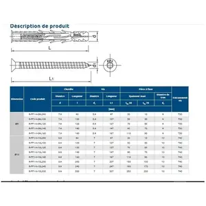 Rawlplug RFF1N10L200 Cheville longue universelle - Nylon pas cher