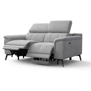 Comparateur de prix : Courtois Laville Canapé droit avec 2 relax électriques tissu gris platine