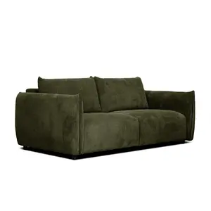 Courtois Laville Canapé droit XXL 3 places tissu vert olive pas cher