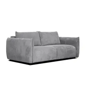 Courtois Laville Canapé droit XXL 3 places tissu gris clair pas cher