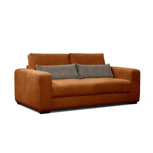 Courtois Laville Canapé droit 3 places tissu orange pas cher