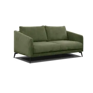 Courtois Laville Canapé droit 3 places tissu vert olive pas cher