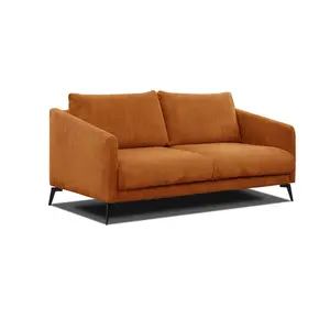 Courtois Laville Canapé droit 3 places tissu orange pas cher