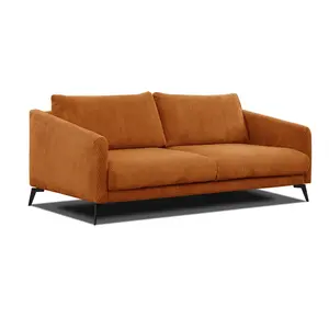 Courtois Laville Canapé droit XXL 3 places tissu orange pas cher