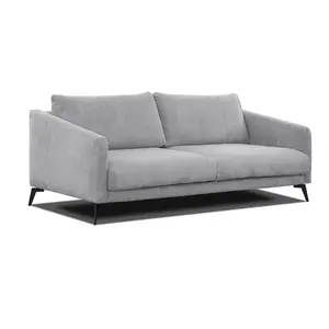 Courtois Laville Canapé droit XXL 3 places tissu gris clair pas cher