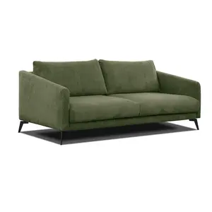 Courtois Laville Canapé droit XXL 3 places tissu vert olive pas cher