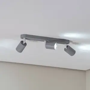 Comparateur de prix : TK Lighting Spot pour plafond Livia, gris, 52 cm, à 3 lampes, métal, GU10