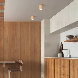 TK Lighting Spot pour plafond Eve, hêtre, bois, Ø 8 cm, GU10 pas cher