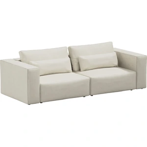 Canapé 2 places en polyester beige 250x105cm Riposo Grande - SITSIT pas cher