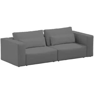 Canapé 2 places en polyester gris 250x105cm Riposo Grande - SITSIT pas cher