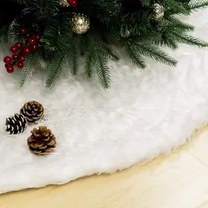 Tapis Décoratif en Fausse Fourrure Blanche pour Noël - 150 cm de Douce...Vendu parrakuten