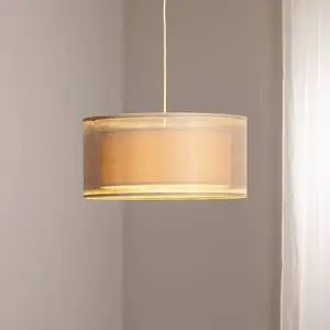 Maco Design Suspension Duo Den Light, beige, Ø 50 cm, lin, PVC pas cher