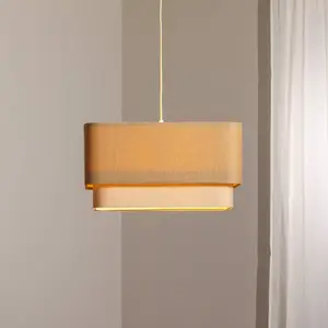 Maco Design Suspension Kwadro Duo, crème/beige, 50x50cm, jute/lin pas cher