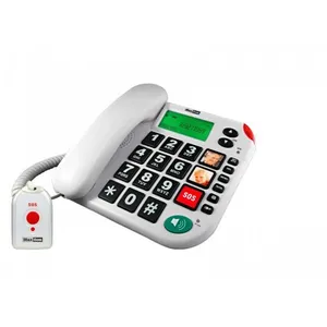 MaxCom KXT481 SOS - Téléphone filaire avec ID d'appelant - blanc pas cher