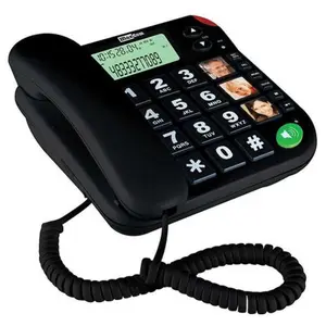 Téléphone filaire MAXCOM KXT480 - Gros boutons - ID d'appelant - Noir pas cher