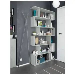 Abitare - Bibliothèque avec six étagères 192 cm couleur ciment - Argentera pas cher